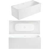 Corner Back to Wall Freestanding Bath with Overflow 1400 / 1500 / 1700mm